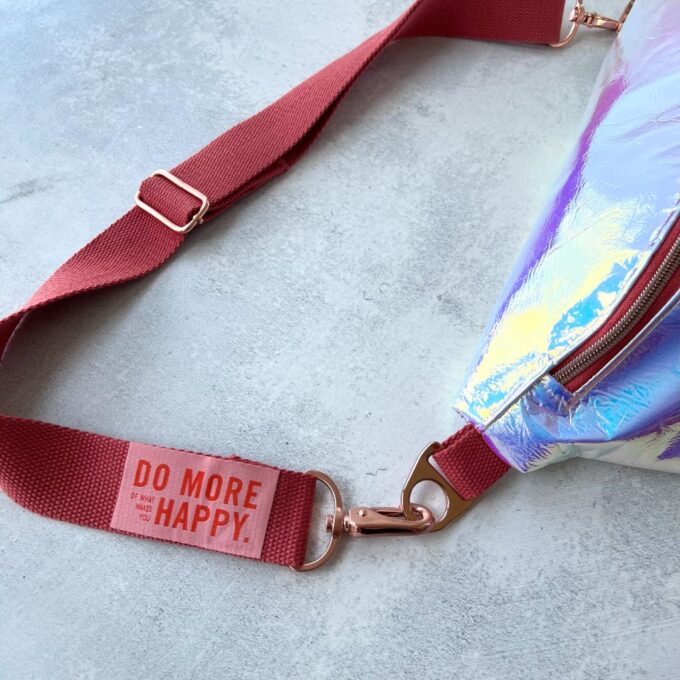 #mehretikette Patch Do more of what makes you happy bauchtasche